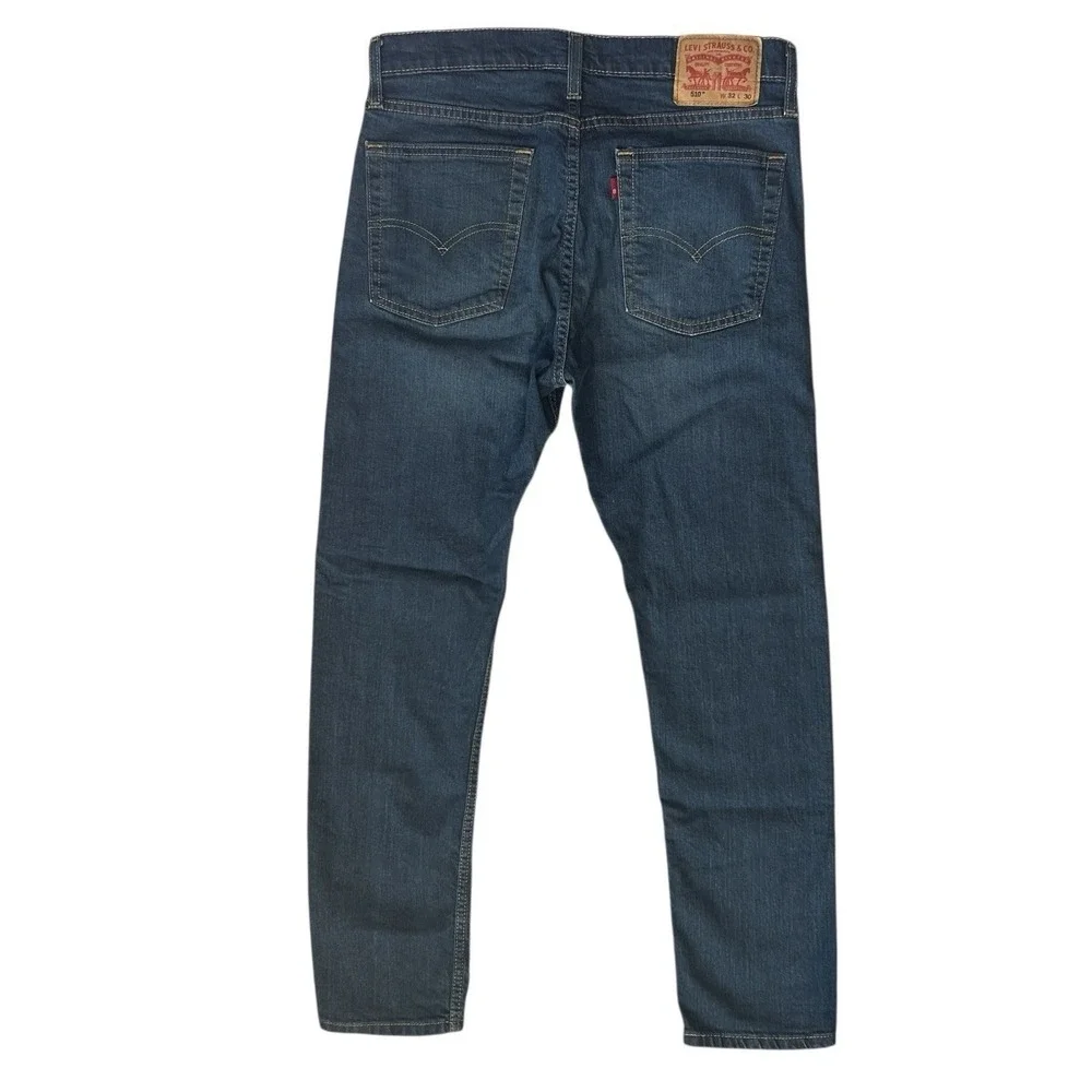 LEVI'S 510 Skinny Jeans Mens 32x30 Mid-Rise Medium Wash Stretch Denim WaterLess